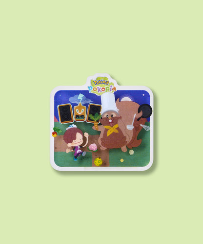 Pokémon Pokopia Acrylic Magnet - Chef Dente & DJ Rotom