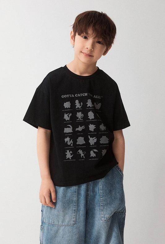 Kids Pokémon Short Sleeve T-Shirt - Black