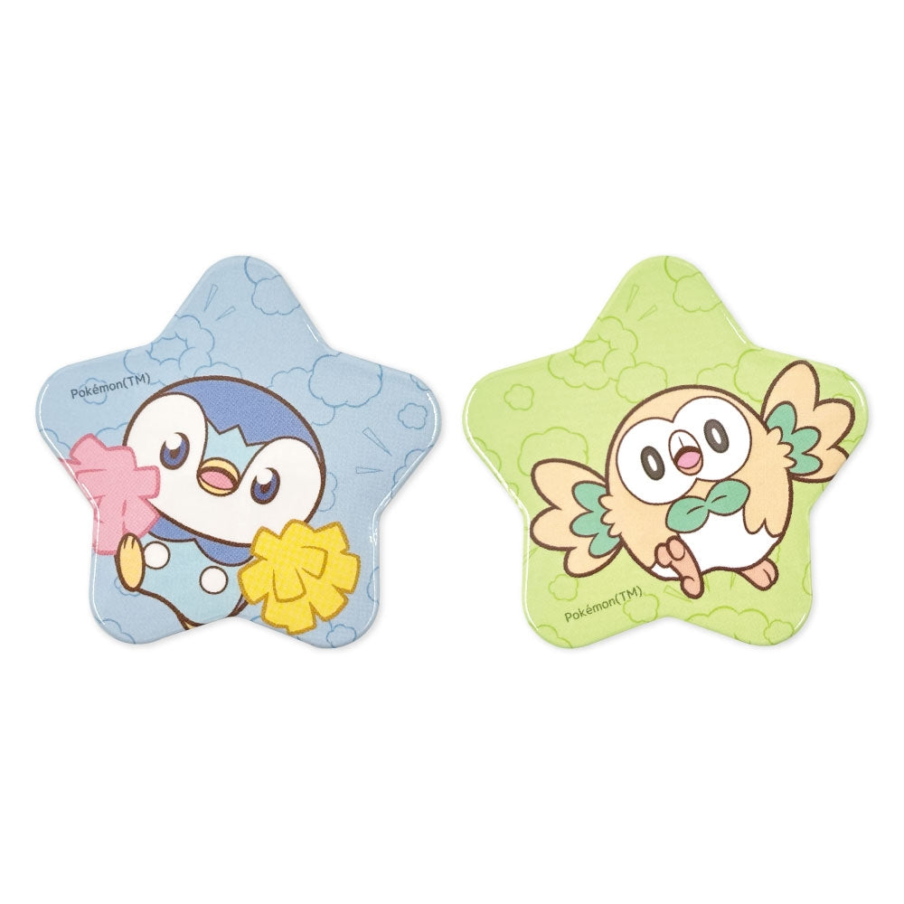 PokéPeace Sports Piplup & Rowlet Star-Shaped Pin Badge Set