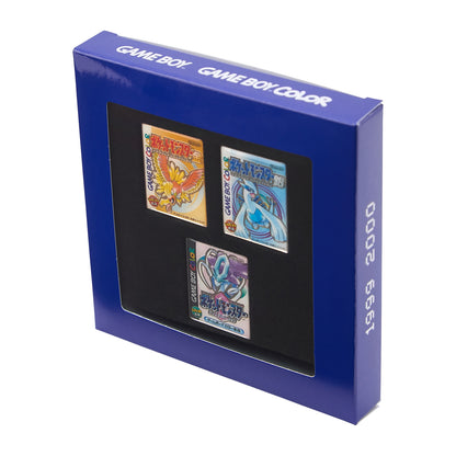 Pokémon Gold Silver Crystal Version Package Pins
