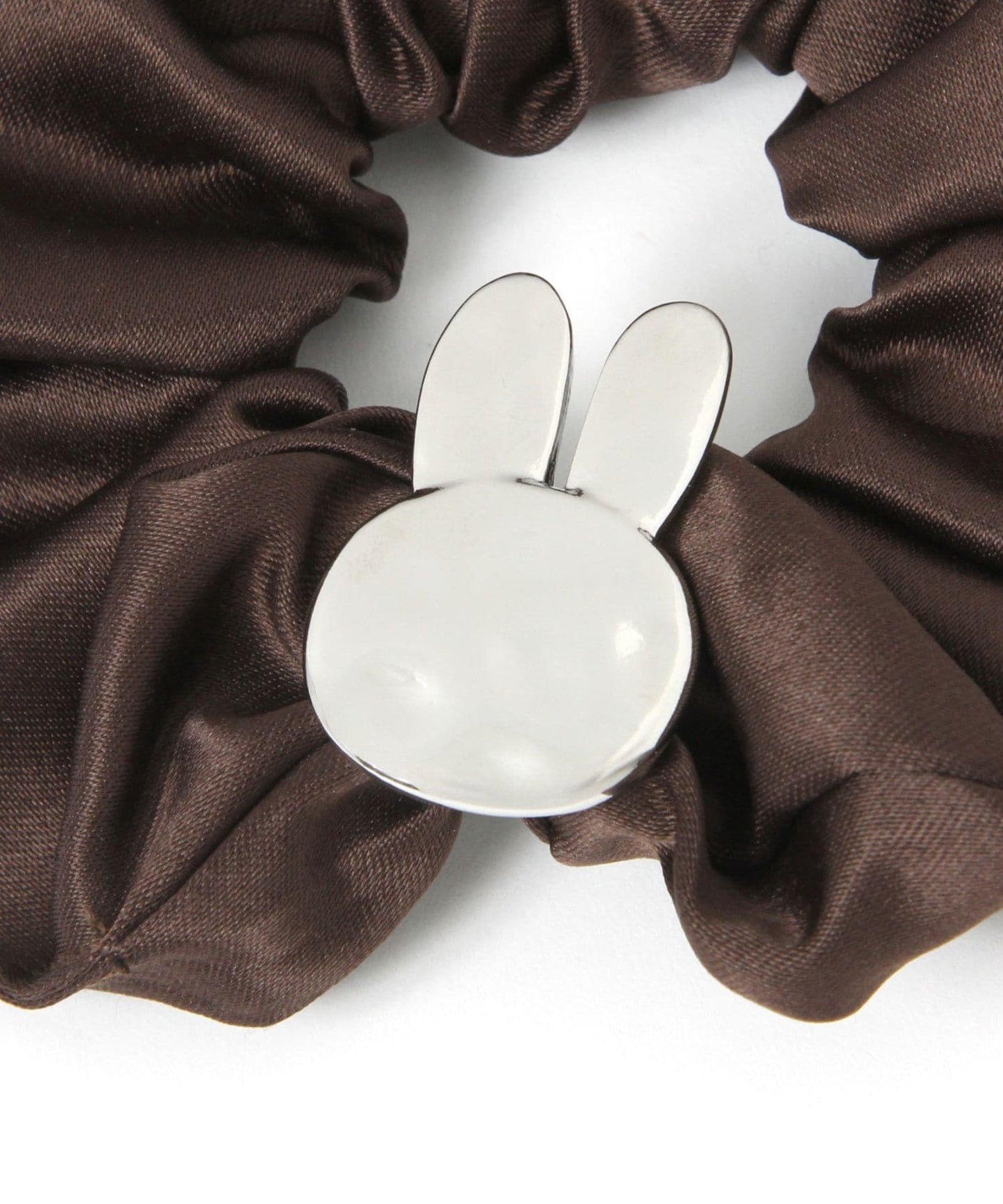 Japan｜ Dick Bruna Plate Charm Scrunchie - Silver x Brown