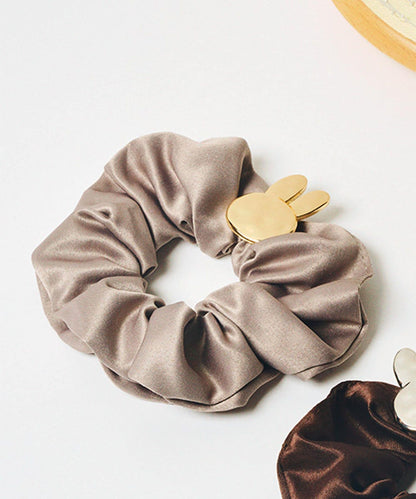 Japan｜ Dick Bruna Plate Charm Scrunchie - Gold x Greige