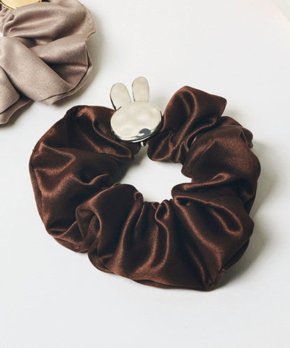 Japan｜ Dick Bruna Plate Charm Scrunchie - Silver x Brown