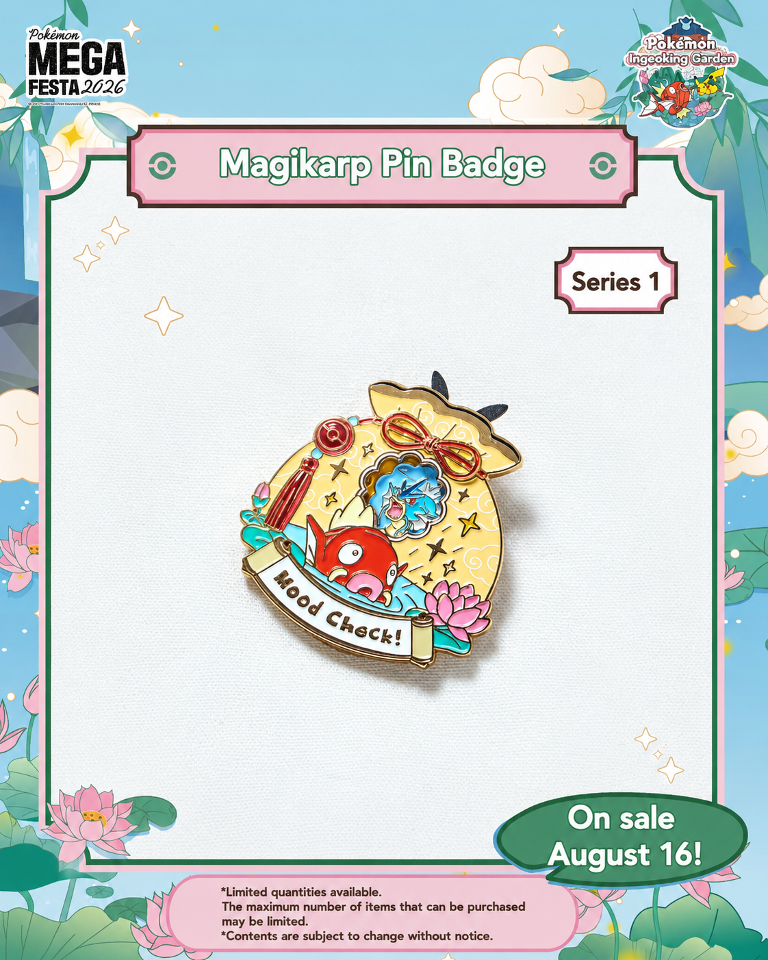 Korea Exclusive｜ Mega Festa 2026 Pokémon Emoticon Roulette Pin Badge