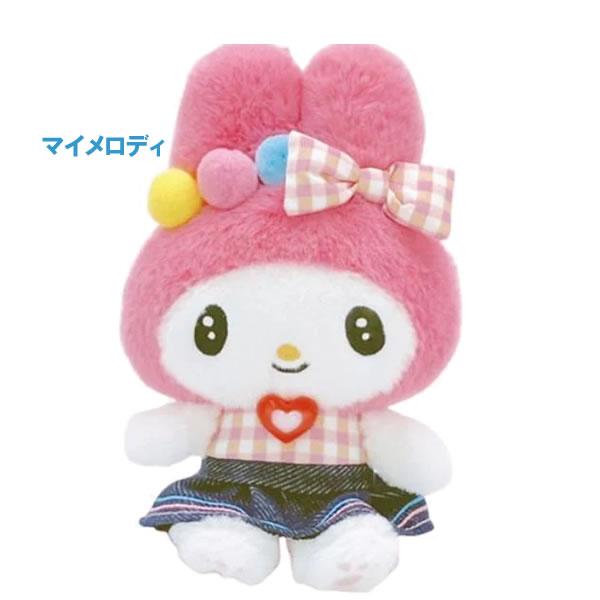 Sanrio Hanging Plush Charm Gingham Denim