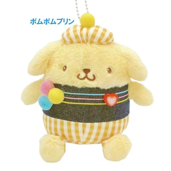 Sanrio Hanging Plush Charm Gingham Denim