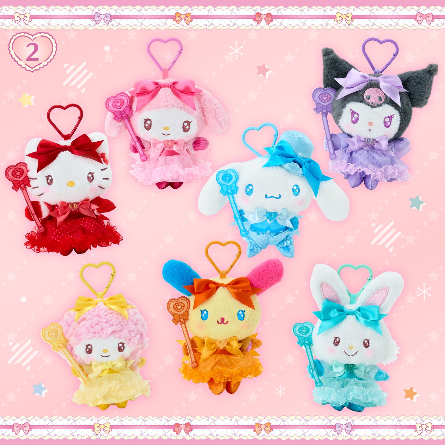 Sanrio Hello Kitty Colorful Dress Mascot Holder