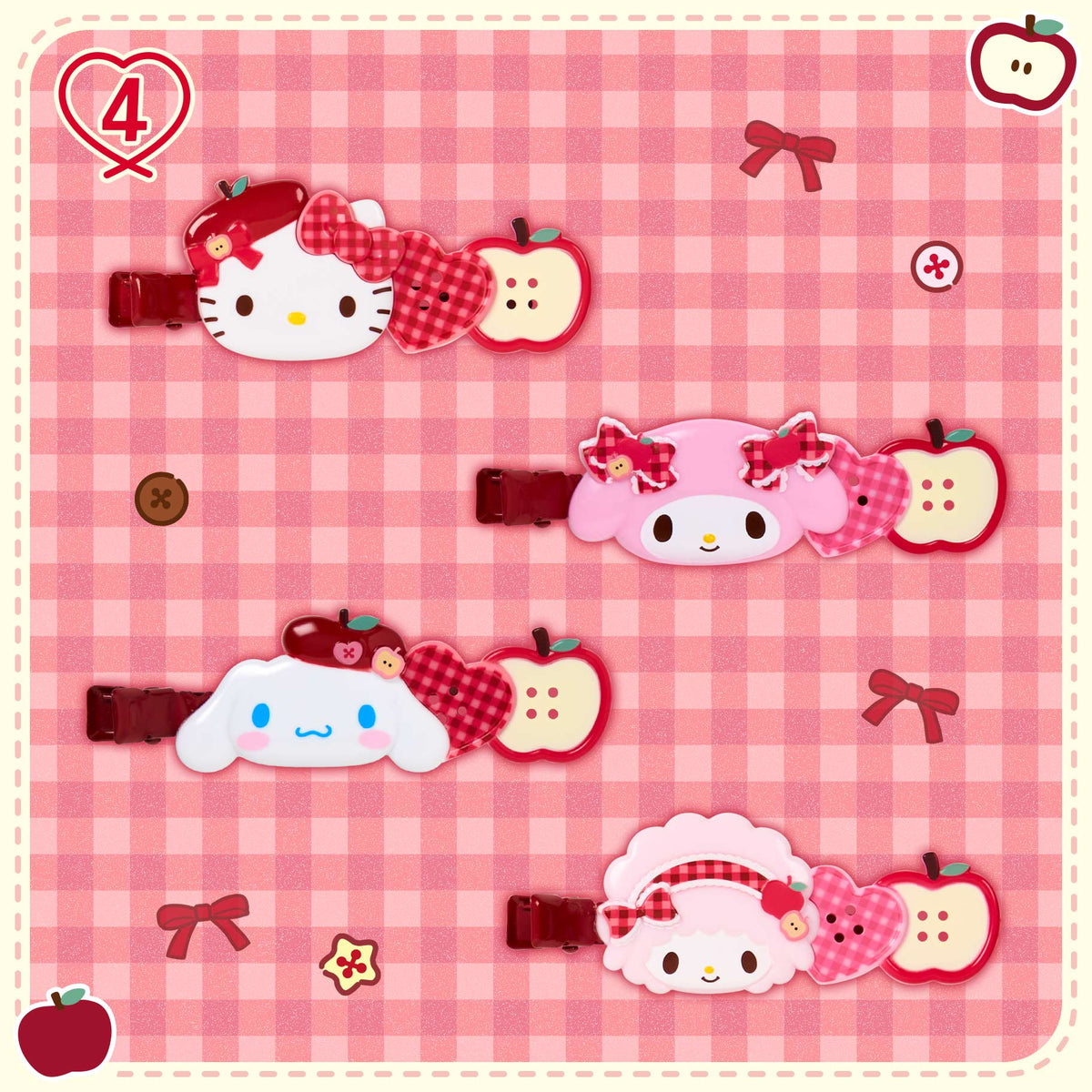 Sanrio Hello Kitty Autumn Apple Hair Clip