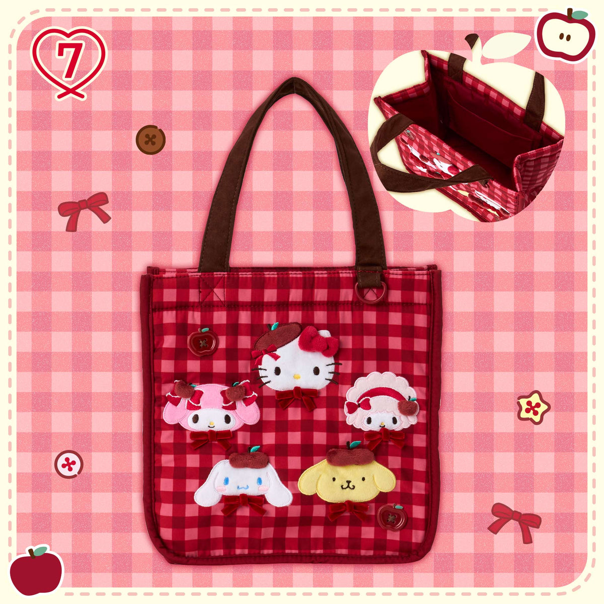 Sanrio Characters Autumn Apple Tote Bag